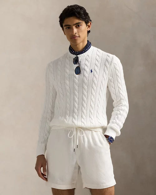 Ralph Lauren| Pull en coton torsadé Blanc