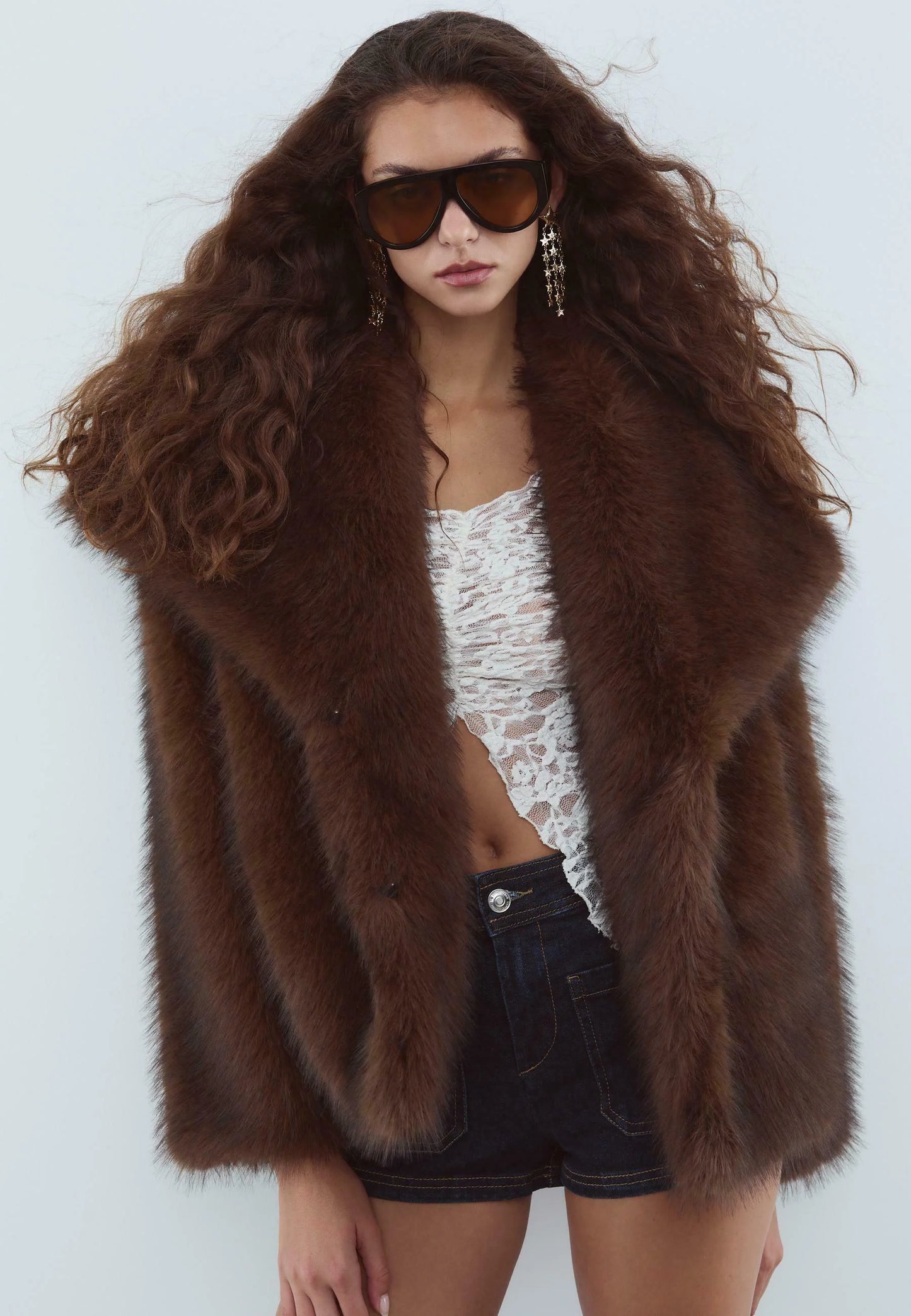 Veste Fourrure Marron