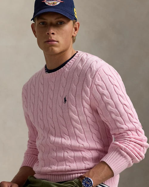 Ralph Lauren| Pull en coton torsadé Rose