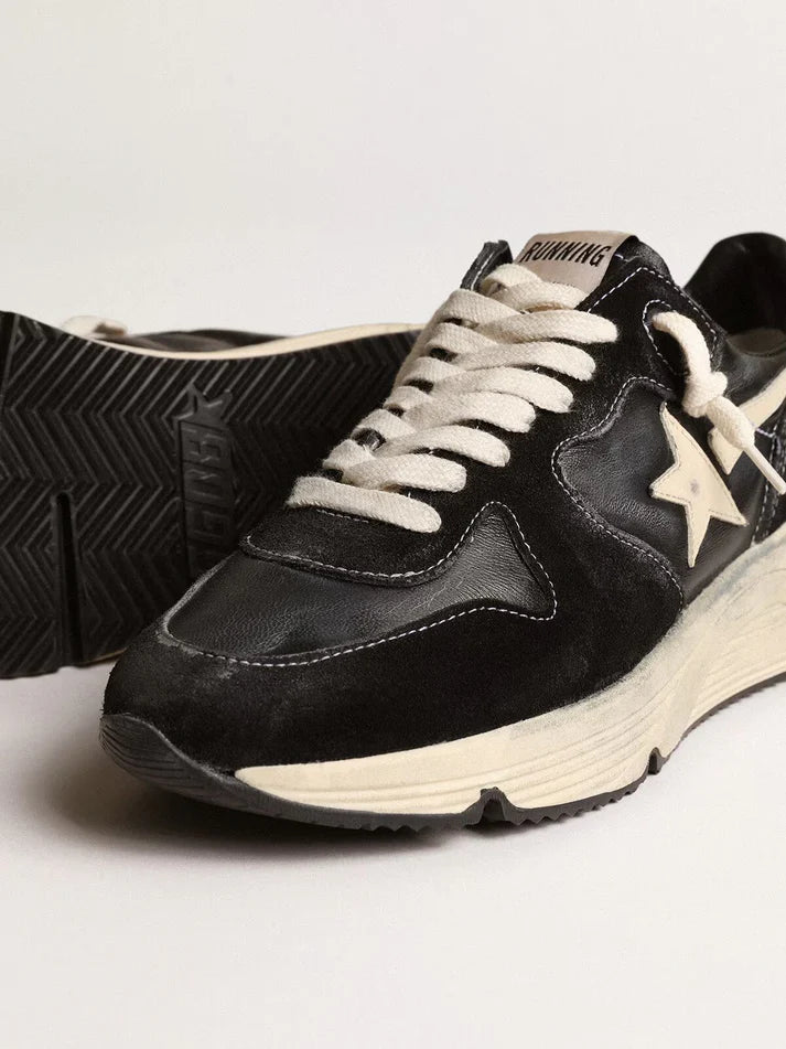 GGDB - Running Sole en cuir nappa et suède noirs