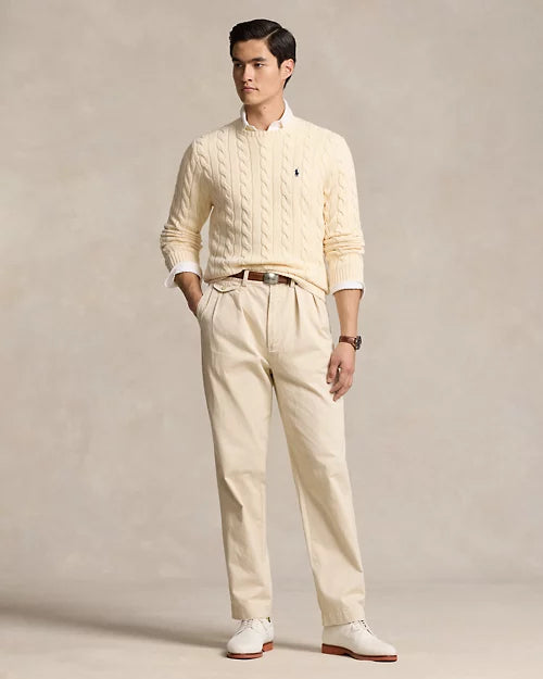Ralph Lauren| Pull en coton torsadé Crème