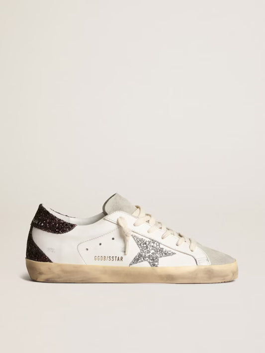 GGDB - Super-Star avec étoile en cuir nude et talon en paillettes dorées