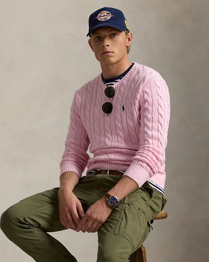 Ralph Lauren| Pull en coton torsadé Rose