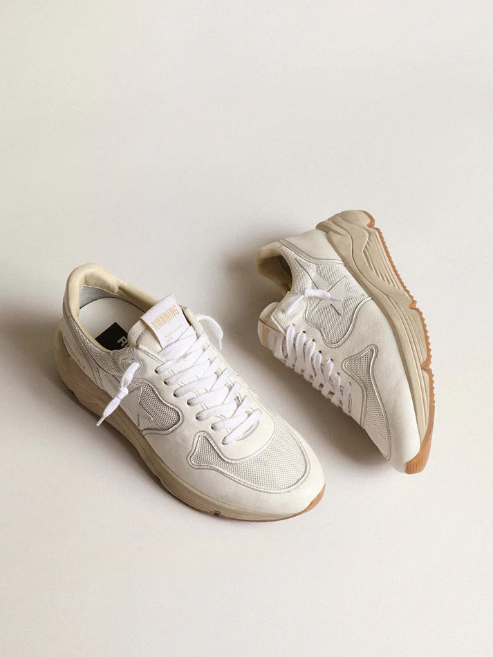 GGDB - Running Sole en mesh et cuir nappa blancs