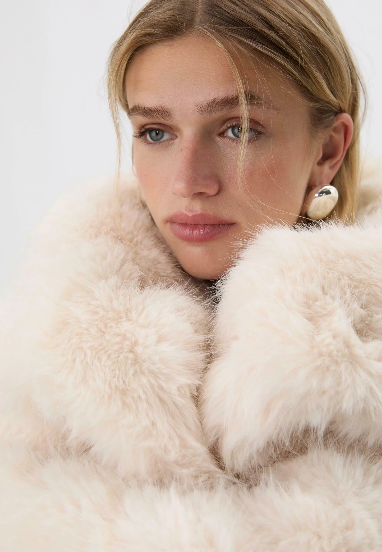 Veste Fourrure Blanc