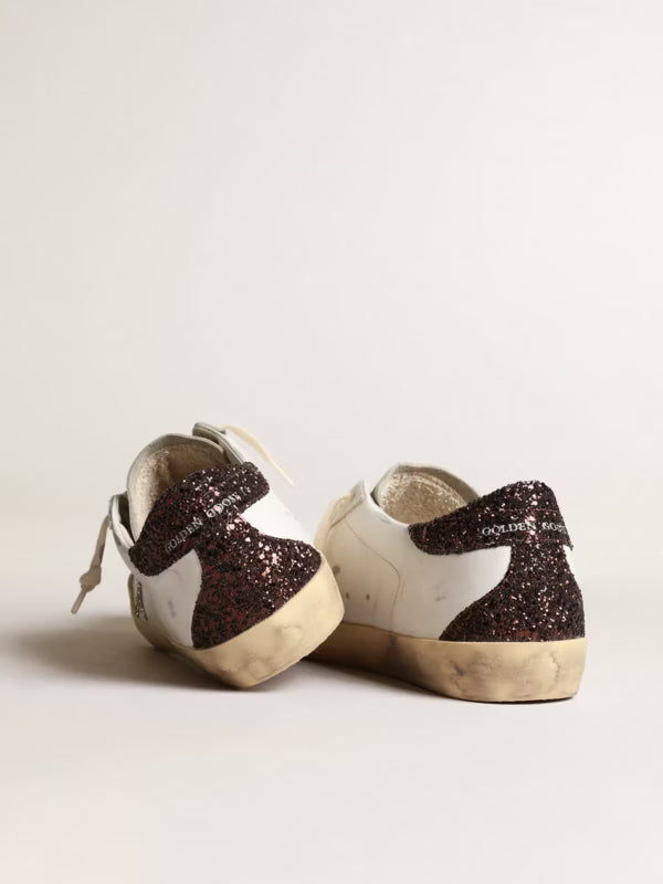 GGDB - Super-Star avec étoile en cuir nude et talon en paillettes dorées