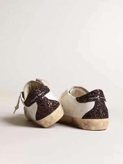 GGDB - Super-Star avec étoile en cuir nude et talon en paillettes dorées